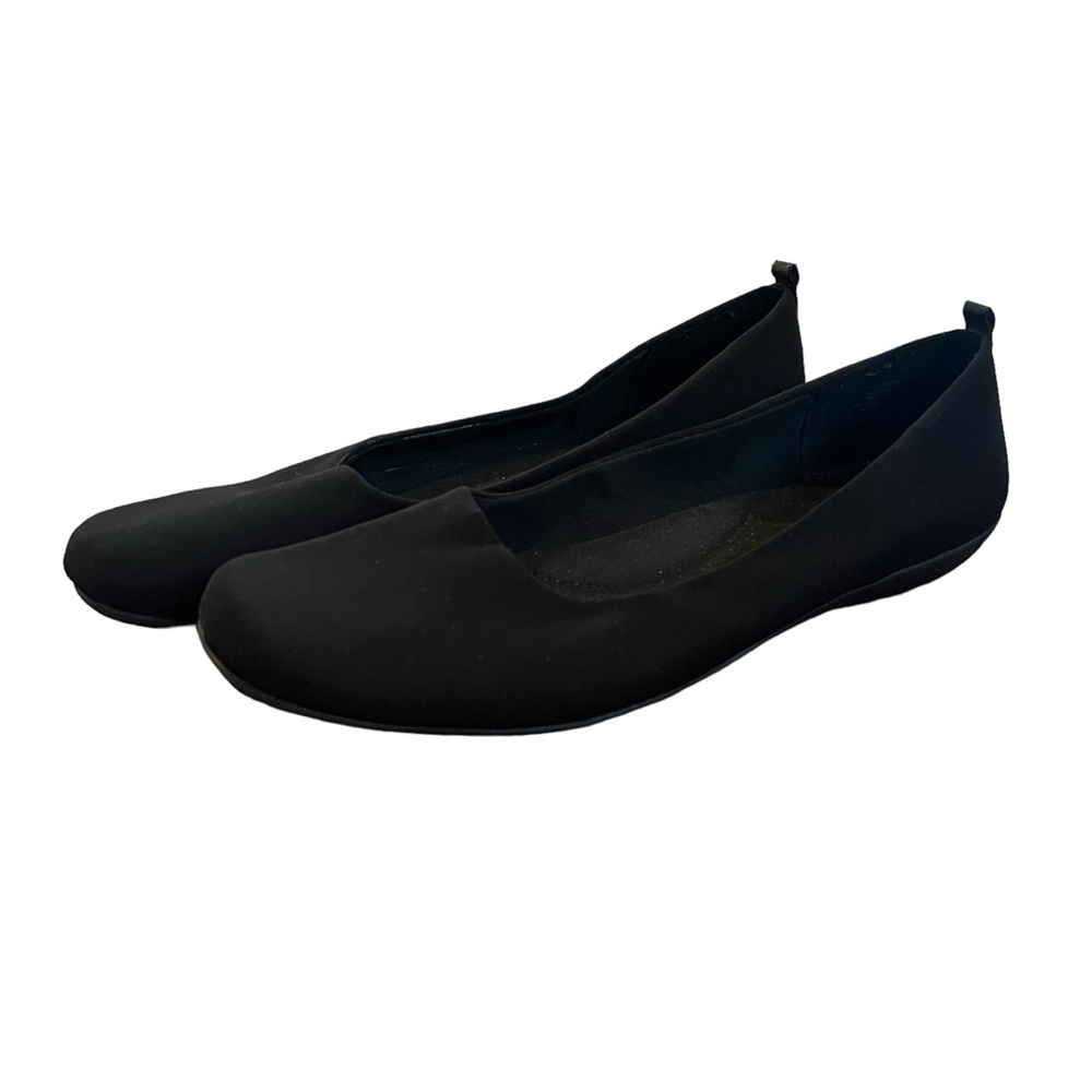 Mootsies Tootsies Womens 9.5 Shoes Black Fabric Slip On Flats‎ Everyday Comfort